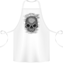 Skull of Chains Cotton Apron 100% Organic White