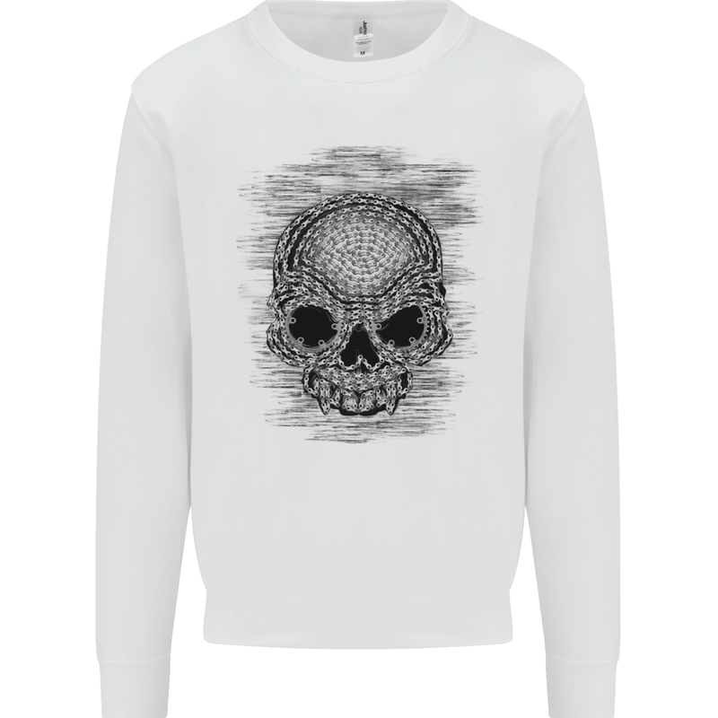 Skull of Chains Kids Sweatshirt Jumper White