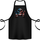 Skulls U.S.A. Flag America Biker Motorbike Cotton Apron 100% Organic Black