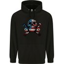 Skulls U.S.A. Flag America Biker Motorbike Mens Hoodie Black
