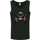 Skulls U.S.A. Flag America Biker Motorbike Mens Vest Tank Top Black