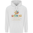 Skuncle Uncle That Smokes Weed Funny Drugs Mens 80% Cotton Hoodie White