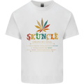 Skuncle Uncle That Smokes Weed Funny Drugs Mens Cotton T-Shirt Tee Top White
