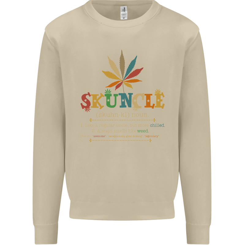 Skuncle Uncle That Smokes Weed Funny Drugs Mens Sweatshirt Jumper Sand