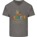 Skuncle Uncle That Smokes Weed Funny Drugs Mens V-Neck Cotton T-Shirt Charcoal