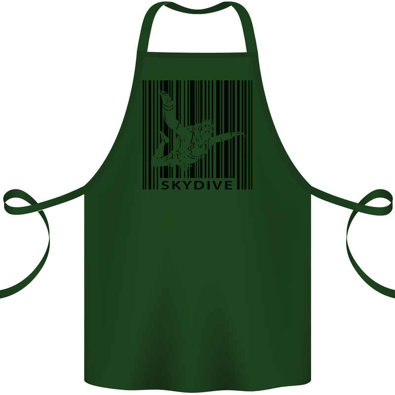 Skydiving Barcode Skydive Skydiver Freefall Cotton Apron 100% Organic Forest Green