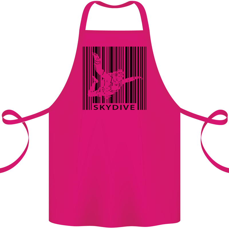 Skydiving Barcode Skydive Skydiver Freefall Cotton Apron 100% Organic Pink