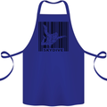 Skydiving Barcode Skydive Skydiver Freefall Cotton Apron 100% Organic Royal Blue