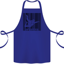 Skydiving Barcode Skydive Skydiver Freefall Cotton Apron 100% Organic Royal Blue