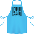 Skydiving Barcode Skydive Skydiver Freefall Cotton Apron 100% Organic Turquoise