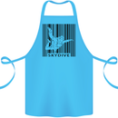Skydiving Barcode Skydive Skydiver Freefall Cotton Apron 100% Organic Turquoise