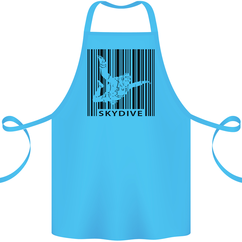 Skydiving Barcode Skydive Skydiver Freefall Cotton Apron 100% Organic Turquoise