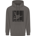 Skydiving Barcode Skydive Skydiver Freefall Mens 80% Cotton Hoodie Charcoal