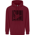 Skydiving Barcode Skydive Skydiver Freefall Mens 80% Cotton Hoodie Maroon