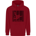 Skydiving Barcode Skydive Skydiver Freefall Mens 80% Cotton Hoodie Red