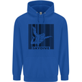 Skydiving Barcode Skydive Skydiver Freefall Mens 80% Cotton Hoodie Royal Blue
