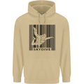 Skydiving Barcode Skydive Skydiver Freefall Mens 80% Cotton Hoodie Sand