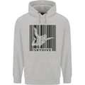 Skydiving Barcode Skydive Skydiver Freefall Mens 80% Cotton Hoodie Sports Grey