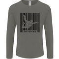 Skydiving Barcode Skydive Skydiver Freefall Mens Long Sleeve T-Shirt Charcoal