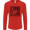 Skydiving Barcode Skydive Skydiver Freefall Mens Long Sleeve T-Shirt Red