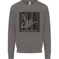 Skydiving Barcode Skydive Skydiver Freefall Mens Sweatshirt Jumper Charcoal