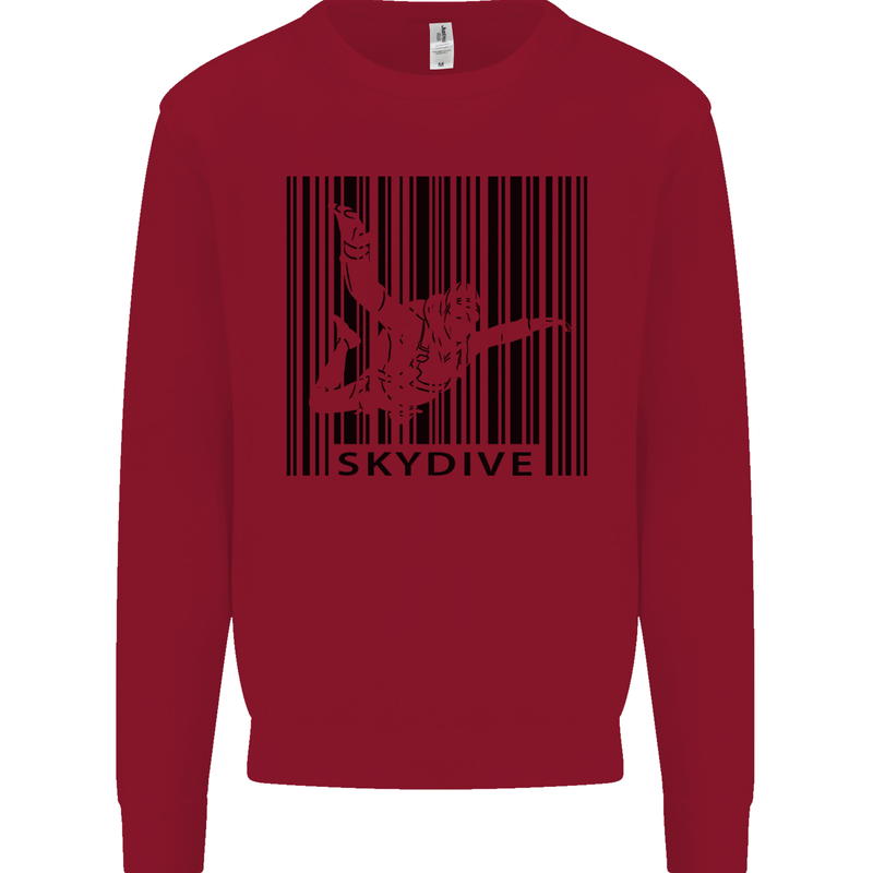 Skydiving Barcode Skydive Skydiver Freefall Mens Sweatshirt Jumper Red
