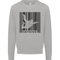 Skydiving Barcode Skydive Skydiver Freefall Mens Sweatshirt Jumper Sports Grey