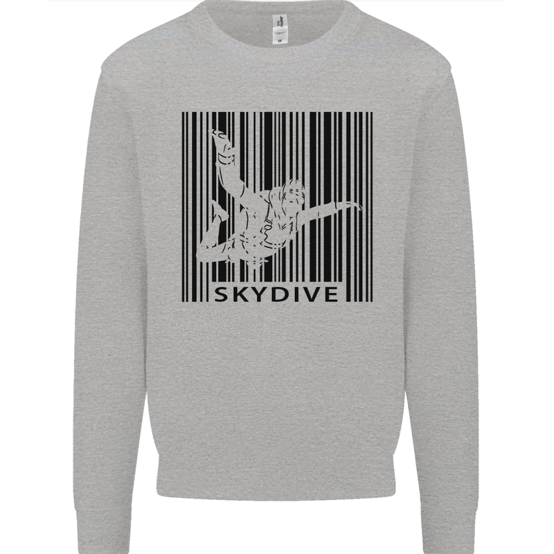 Skydiving Barcode Skydive Skydiver Freefall Mens Sweatshirt Jumper Sports Grey