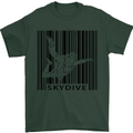Skydiving Barcode Skydive Skydiver Freefall Mens T-Shirt Cotton Gildan Forest Green