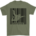 Skydiving Barcode Skydive Skydiver Freefall Mens T-Shirt Cotton Gildan Military Green