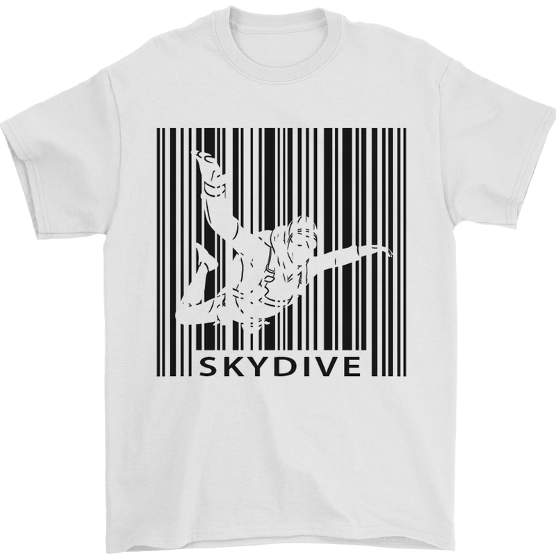 Skydiving Barcode Skydive Skydiver Freefall Mens T-Shirt Cotton Gildan White