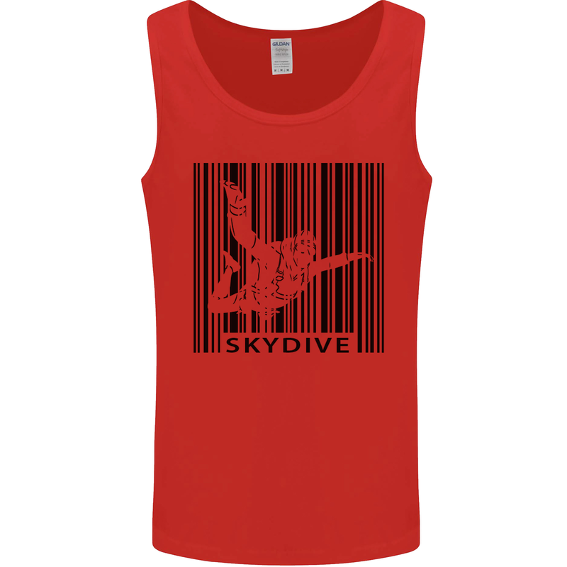 Skydiving Barcode Skydive Skydiver Freefall Mens Vest Tank Top Red