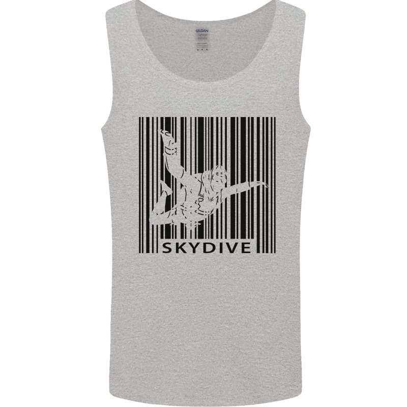 Skydiving Barcode Skydive Skydiver Freefall Mens Vest Tank Top Sports Grey
