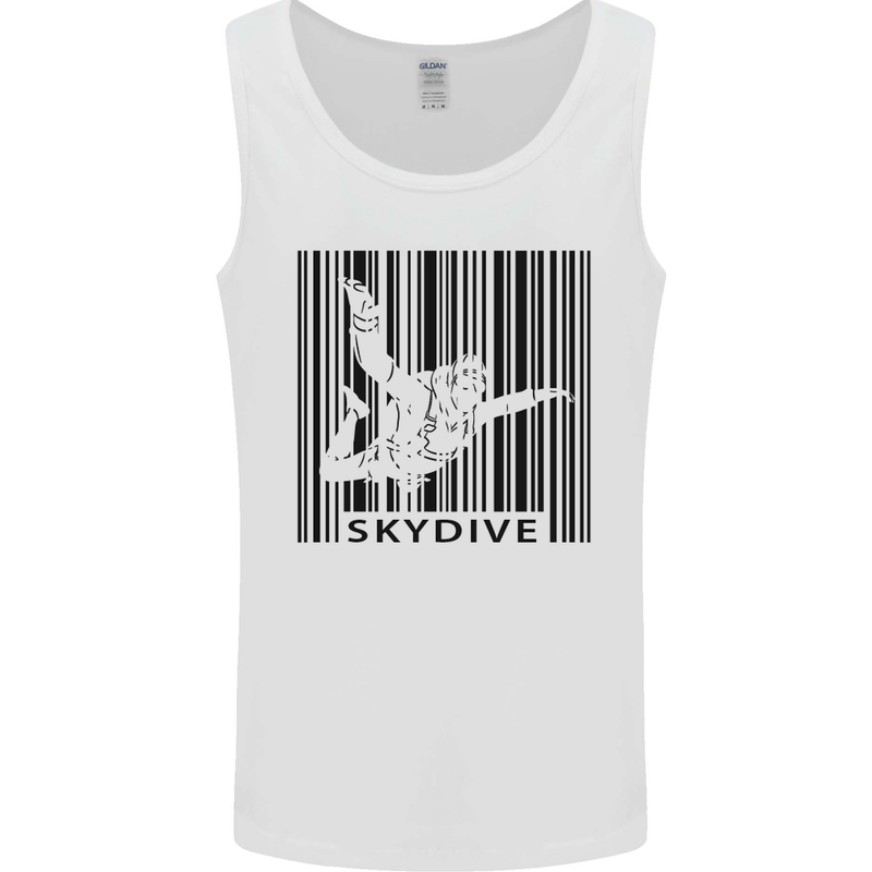 Skydiving Barcode Skydive Skydiver Freefall Mens Vest Tank Top White