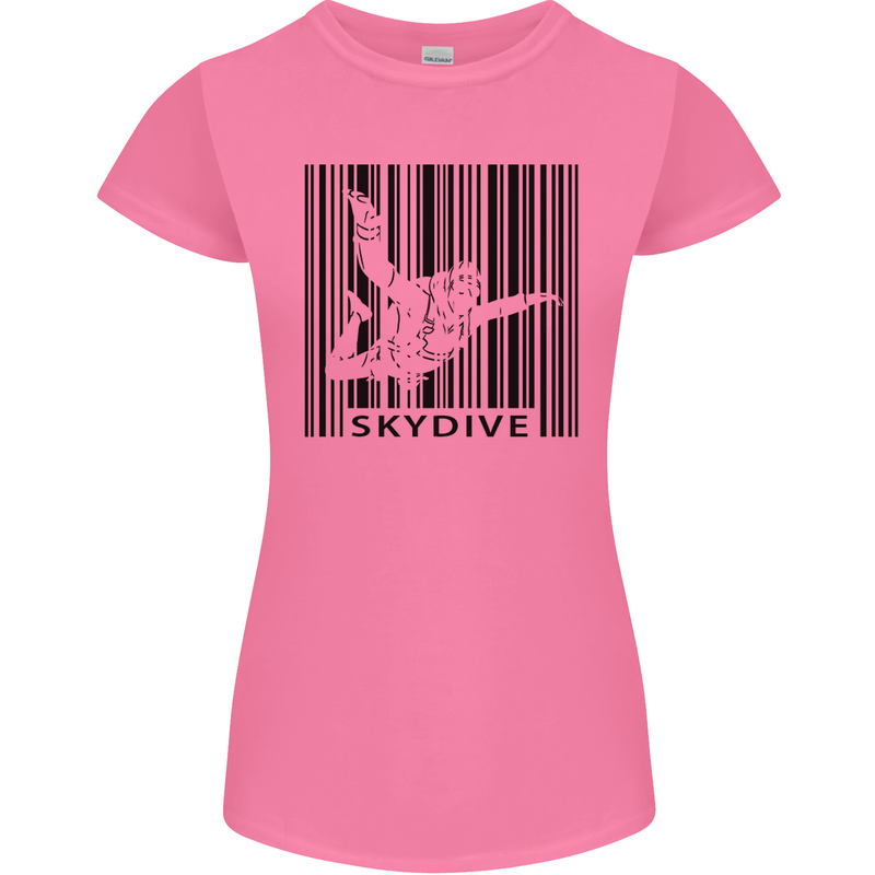 Skydiving Barcode Skydive Skydiver Freefall Womens Petite Cut T-Shirt Azalea