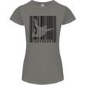 Skydiving Barcode Skydive Skydiver Freefall Womens Petite Cut T-Shirt Charcoal