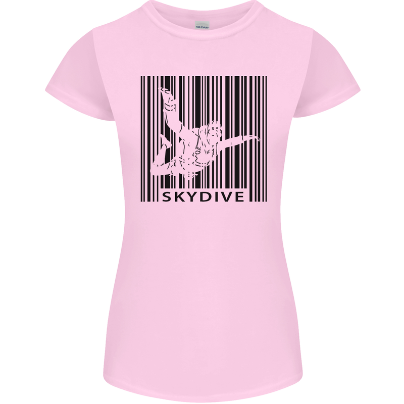 Skydiving Barcode Skydive Skydiver Freefall Womens Petite Cut T-Shirt Light Pink