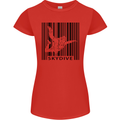 Skydiving Barcode Skydive Skydiver Freefall Womens Petite Cut T-Shirt Red