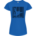 Skydiving Barcode Skydive Skydiver Freefall Womens Petite Cut T-Shirt Royal Blue
