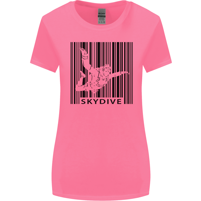 Skydiving Barcode Skydive Skydiver Freefall Womens Wider Cut T-Shirt Azalea