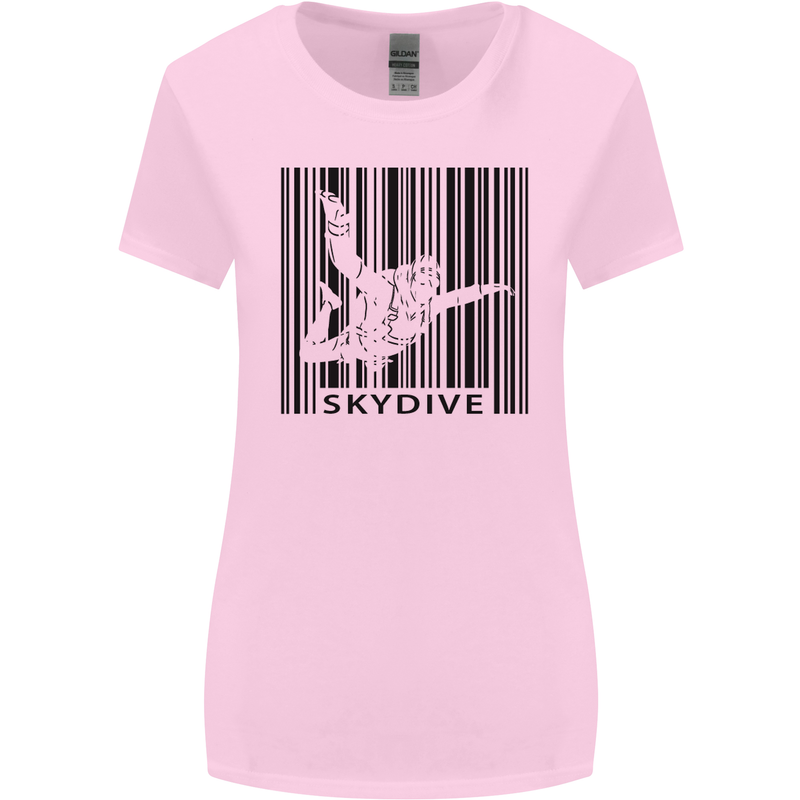 Skydiving Barcode Skydive Skydiver Freefall Womens Wider Cut T-Shirt Light Pink