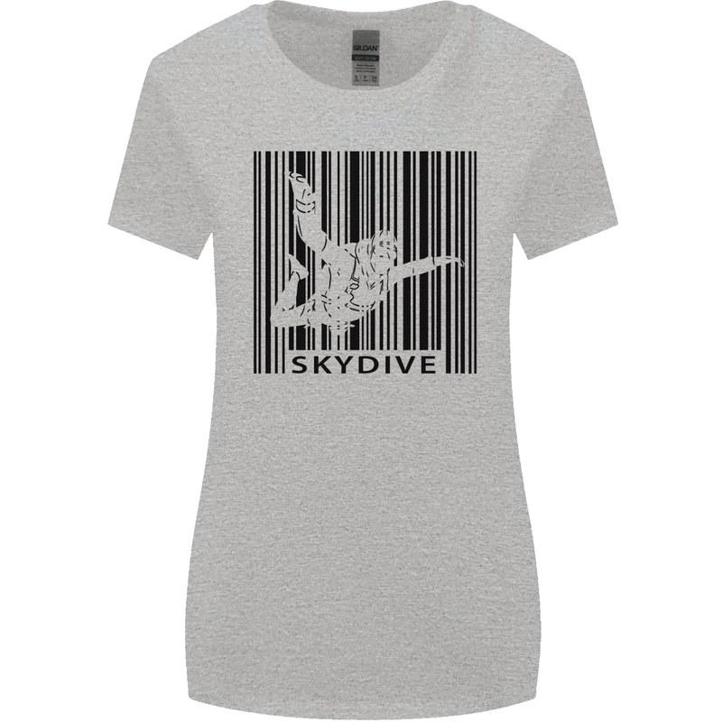 Skydiving Barcode Skydive Skydiver Freefall Womens Wider Cut T-Shirt Sports Grey