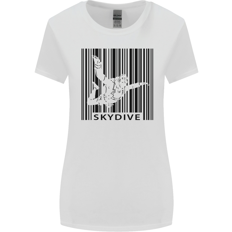Skydiving Barcode Skydive Skydiver Freefall Womens Wider Cut T-Shirt White