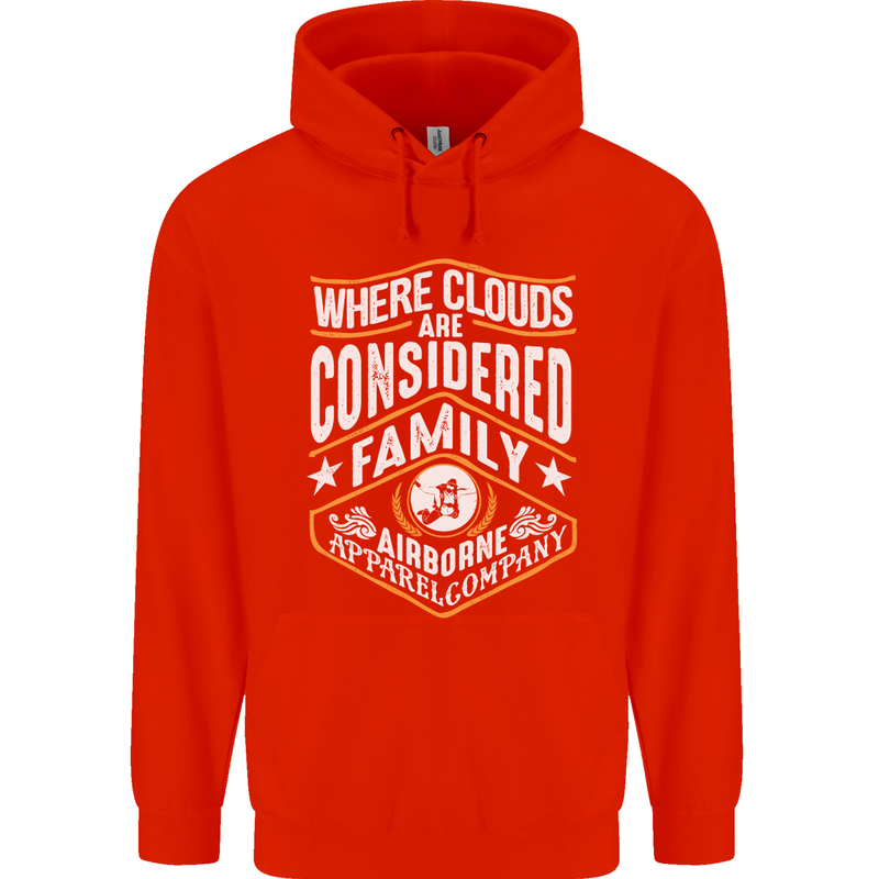 Skydiving Clouds Are Family Skydiver Childrens Kids Hoodie Bright Red