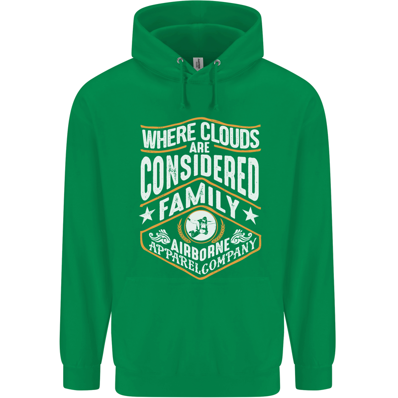 Skydiving Clouds Are Family Skydiver Childrens Kids Hoodie Irish Green