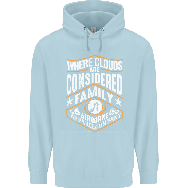 Skydiving Clouds Are Family Skydiver Childrens Kids Hoodie Light Blue