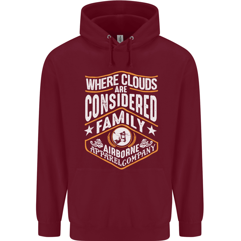 Skydiving Clouds Are Family Skydiver Childrens Kids Hoodie Maroon