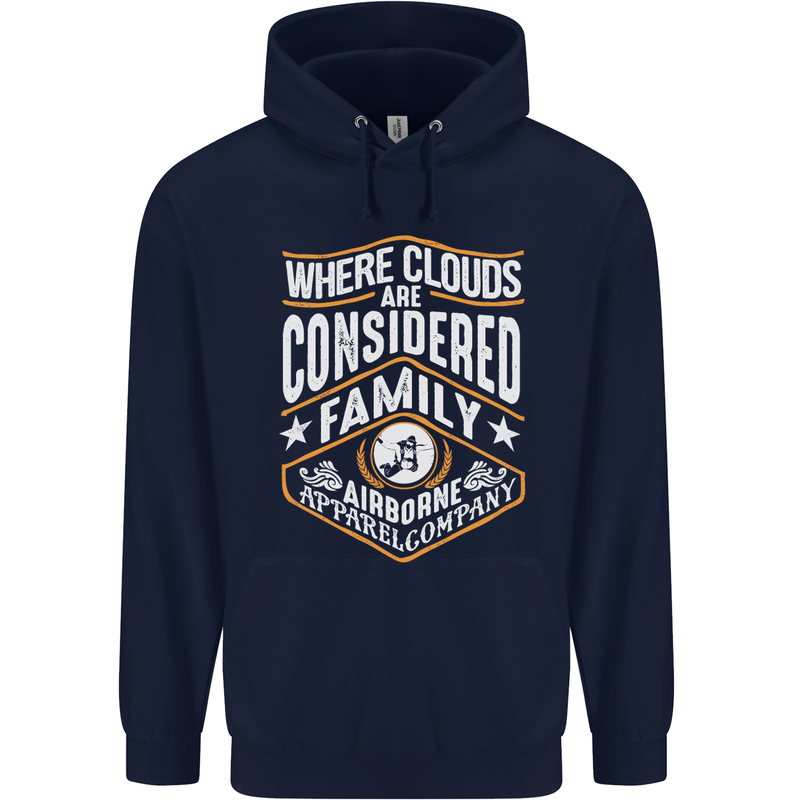 Skydiving Clouds Are Family Skydiver Childrens Kids Hoodie Navy Blue