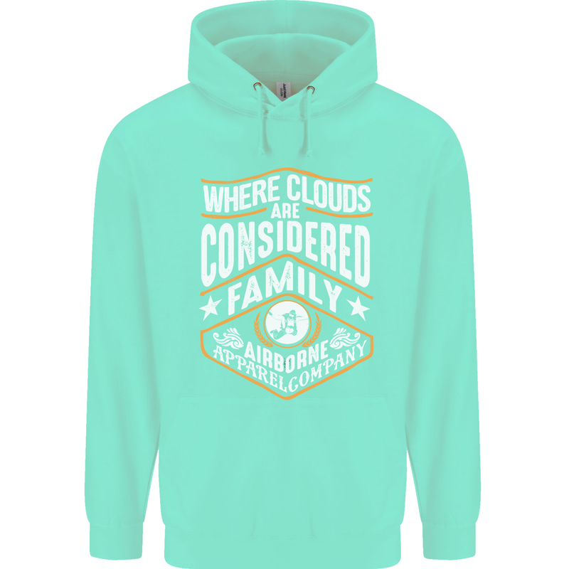 Skydiving Clouds Are Family Skydiver Childrens Kids Hoodie Peppermint