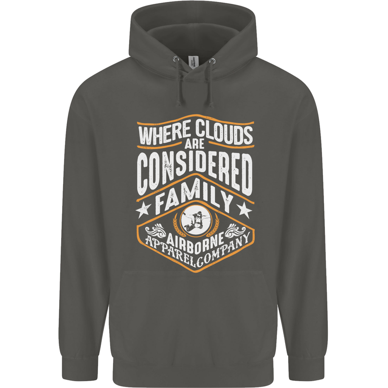 Skydiving Clouds Are Family Skydiver Childrens Kids Hoodie Storm Grey